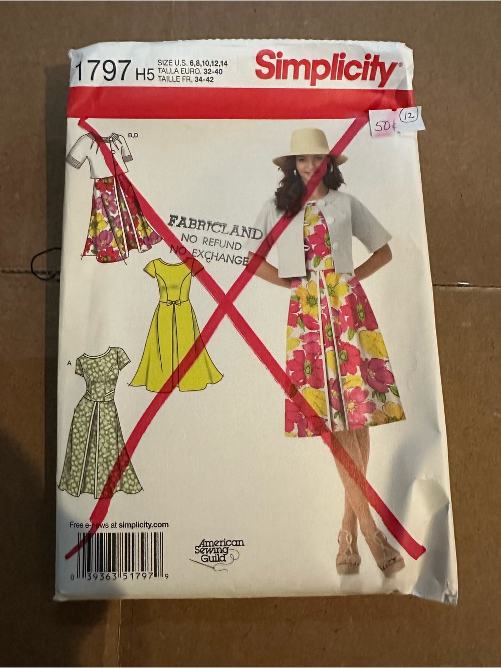 Simplicity Floral Fit & Flare Dress Pattern in Pink and Yellow